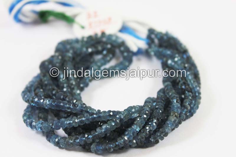 Santa Maria Moss Aquamarine Faceted Roundelle Beads